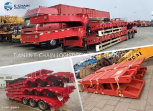 Low Bed Semi-Trailer Export from Lianyungang, China to Lagos, Nigeria