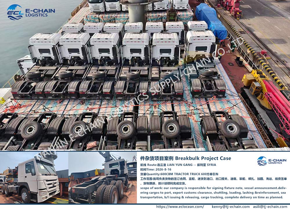 Lianyungang Tractor Truck Export To Syria By Break Bulk