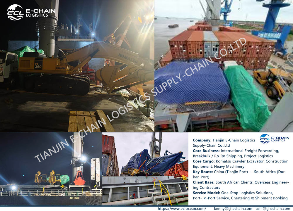 Shipment of Komatsu Crawler Excavators to the Port of Durban